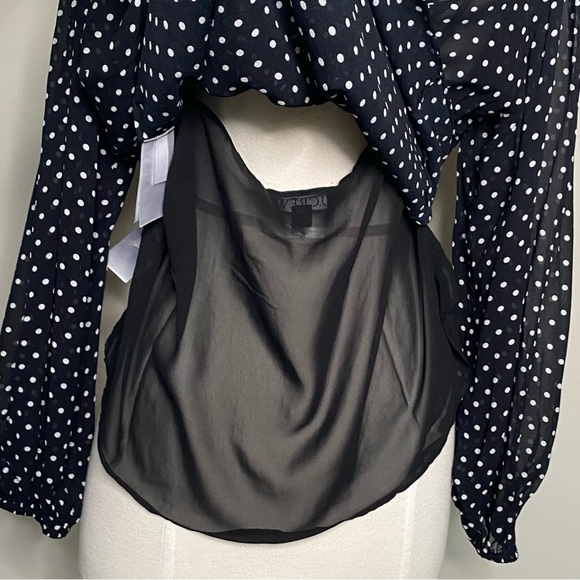 J.Crew Puff Sleeve Polka Dot Top in Lightweight Chiffon, Size Large - Picture 13 of 16